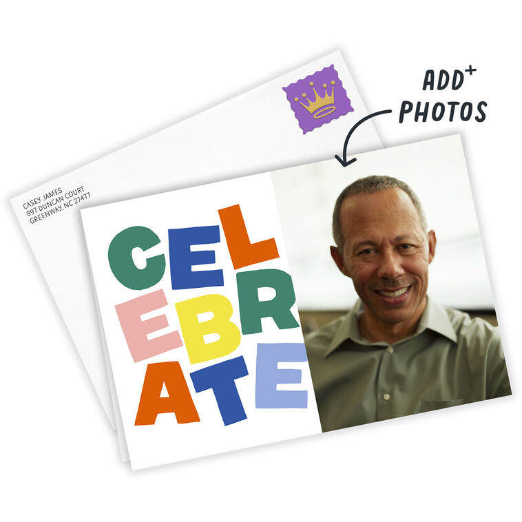 Hallmark Bold Stacked Letters Custom Celebration Card