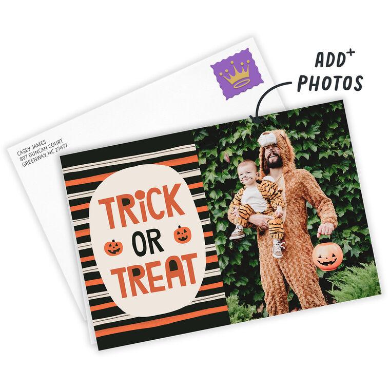 Hallmark Bold Stripes Trick Or Treat Custom Halloween Card