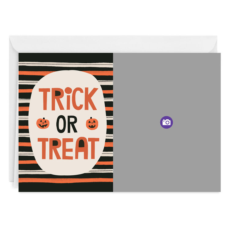 Hallmark Bold Stripes Trick Or Treat Custom Halloween Card