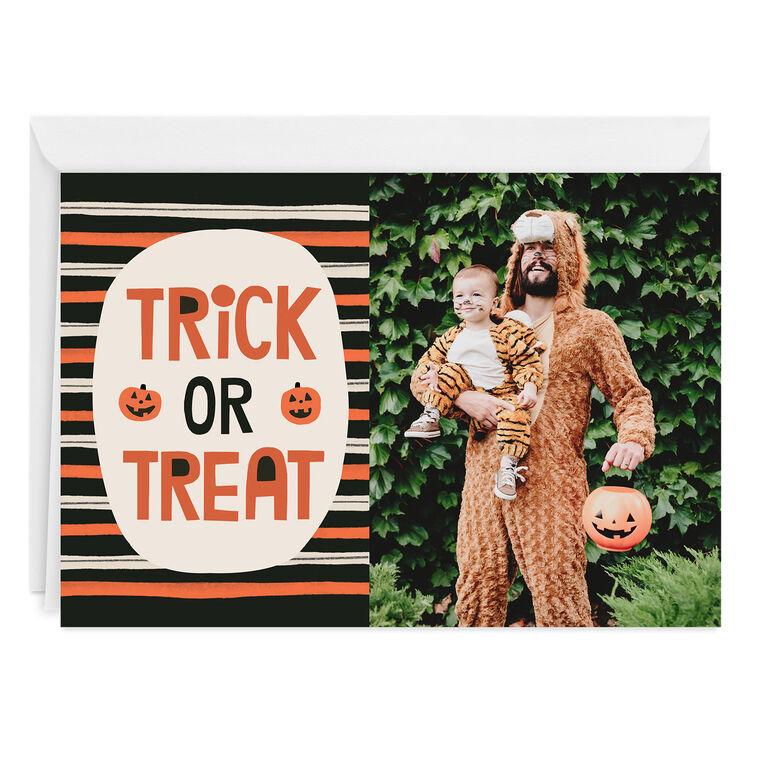 hallmark Bold Stripes Trick or Treat Custom Halloween Card
