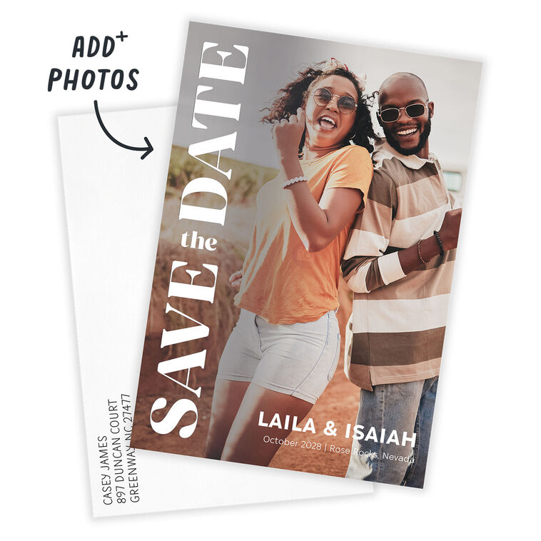 Hallmark Bold Type Full-Bleed Photo Flat Wedding Save The Date