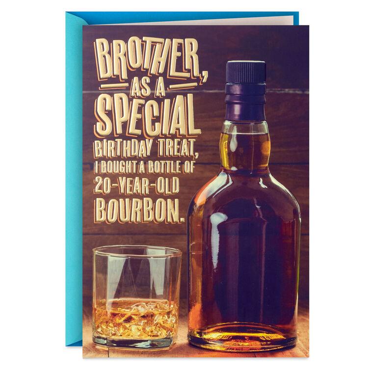 hallmark Bottle of Bourbon Funny Birthday Card for Brother