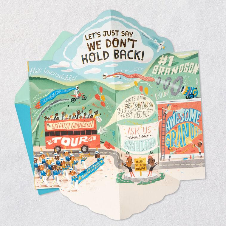 Hallmark Bragging About Our Grandson Pop-Up Birthday Card From Grandparents
