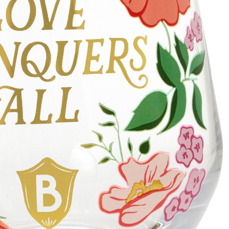 Hallmark Bridgerton Love Conquers All Stemless Wine Glass