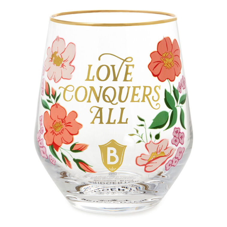 hallmark Bridgerton Love Conquers All Stemless Wine Glass