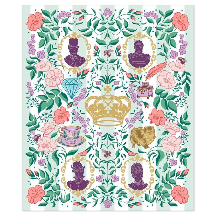 Hallmark Bridgerton Ton Silhouettes On Floral Blanket 50x60
