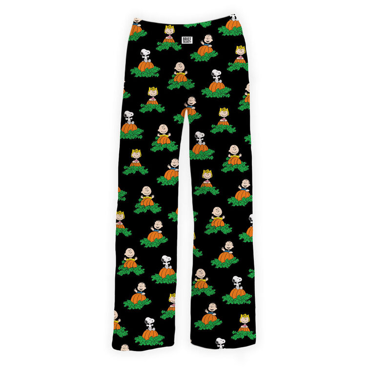 hallmark Brief Insanity Peanuts Pumpkin Patch Black Lounge Pants