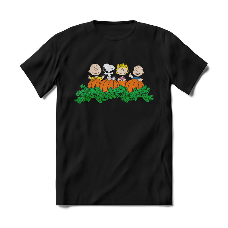 hallmark Brief Insanity Peanuts Pumpkin Patch Unisex Black T-Shirt