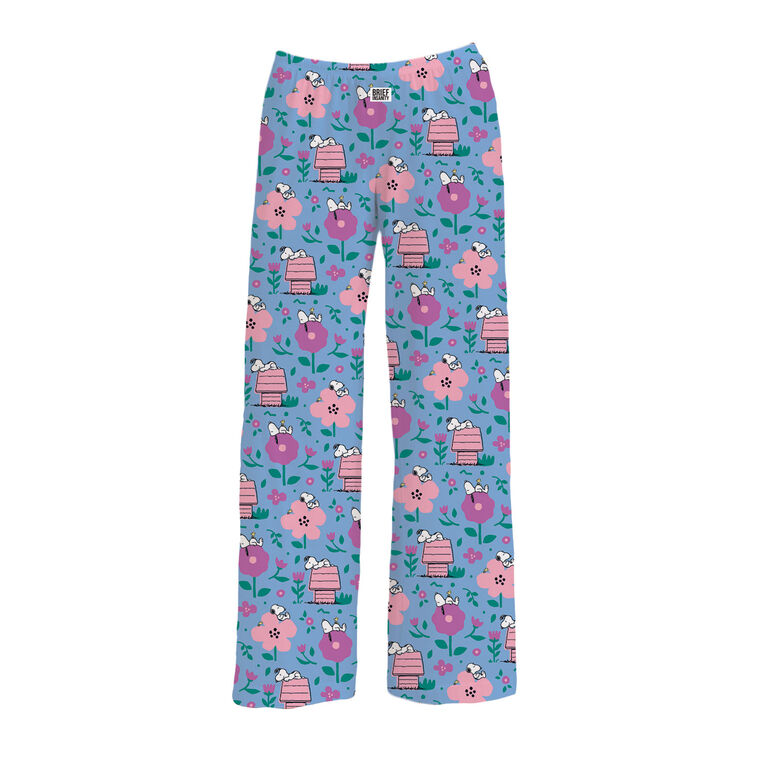 hallmark Brief Insanity Snoopy and Spring Flowers Blue Lounge Pants