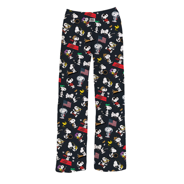 hallmark Brief Insanity Snoopy Through the Years Black Lounge Pants