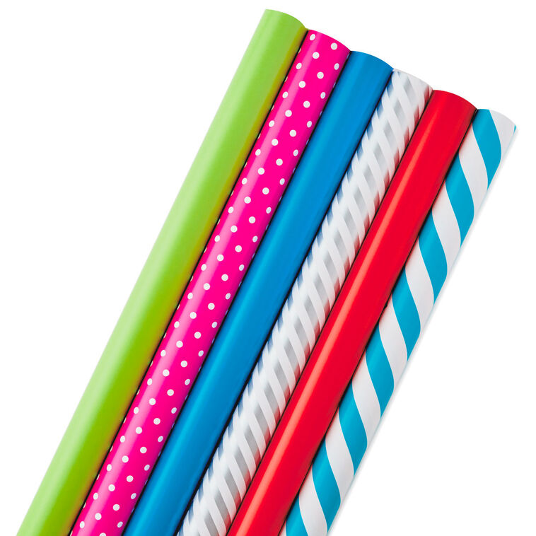 hallmark Bright and Bold 6-Pack Wrapping Paper 180 sq. ft. total