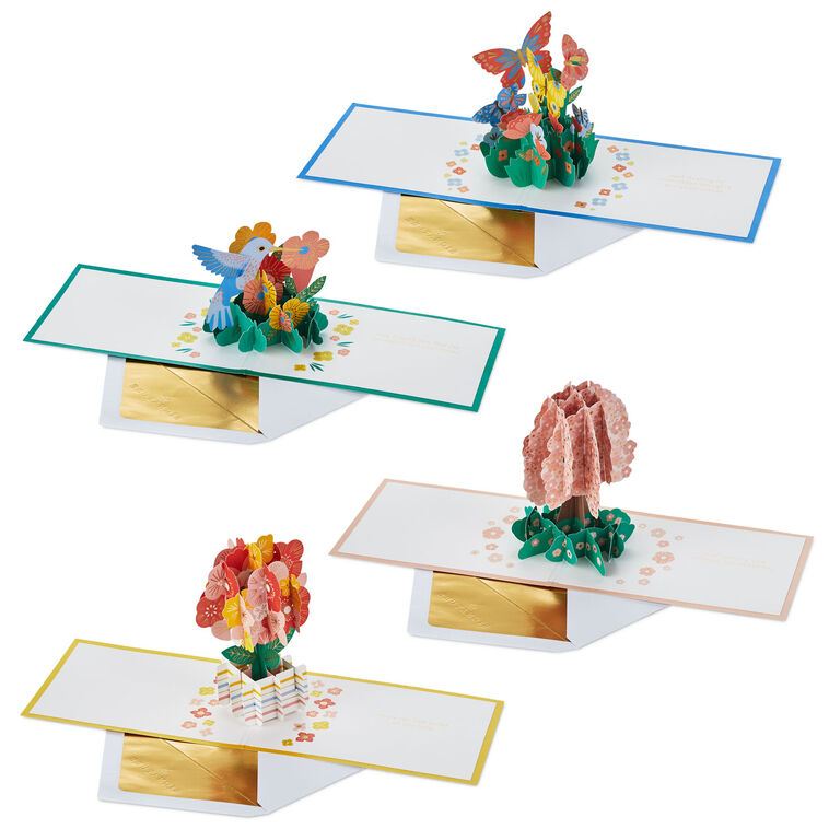 Hallmark Bright And Cheery Nature Pop-Up Assorted Thinking Of You Cards Pack Of 4