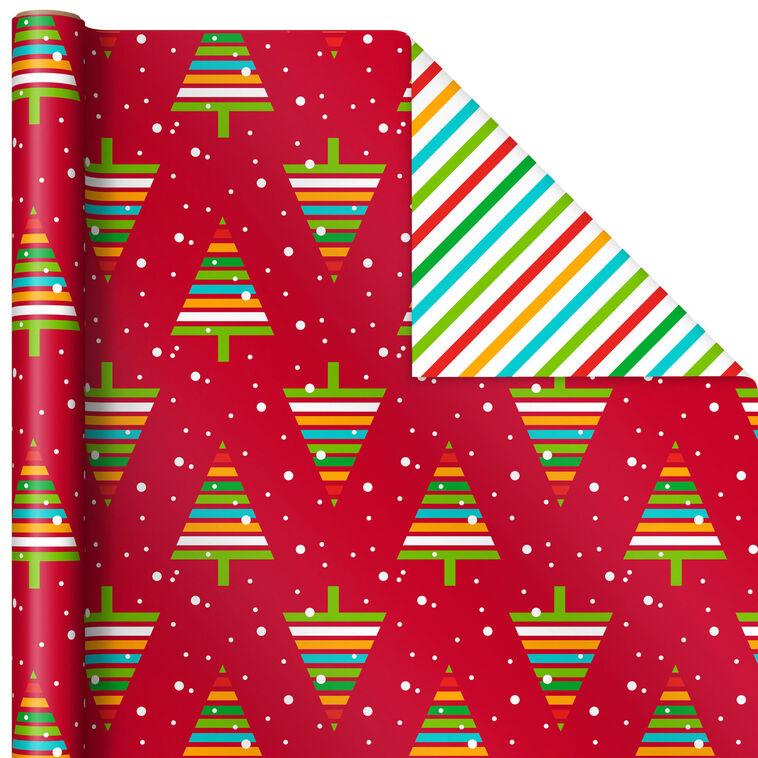 Hallmark Bright And Graphic 3-Pack Reversible Christmas Wrapping Paper 120 Sq. Ft