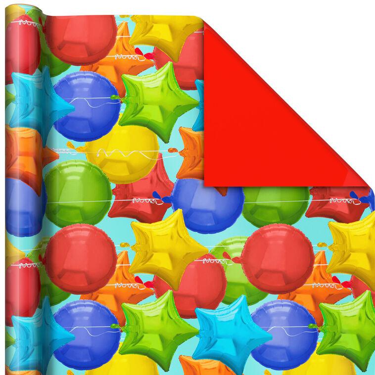 Hallmark Bright Birthday 3-Pack Reversible Wrapping Paper