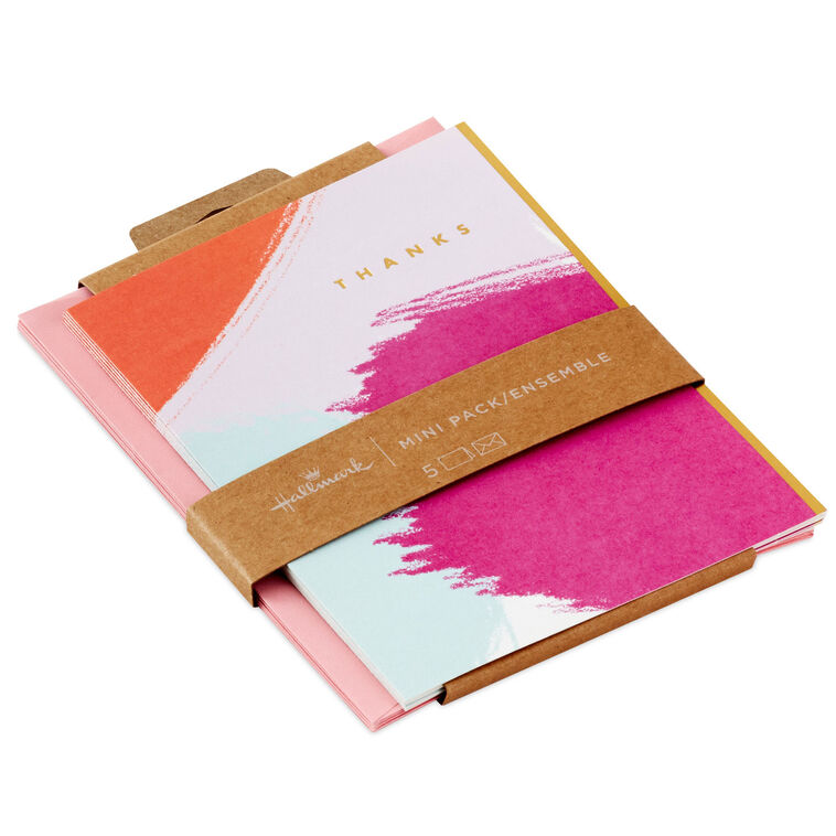 hallmark Bright Brushstrokes Blank Thank-You Notes Mini Pack Set of 5