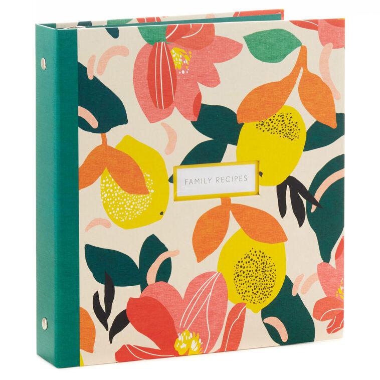 hallmark Bright Citrus Customizable Recipe Organizer Book