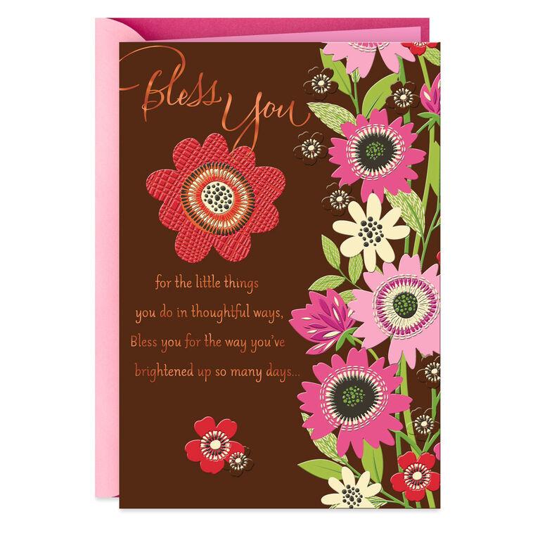 hallmark Bright Flowers Bless You Religious Thank-You Card