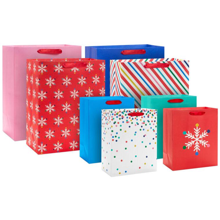hallmark Bright Holiday 8-Pack Assorted Gift Bag Bundle