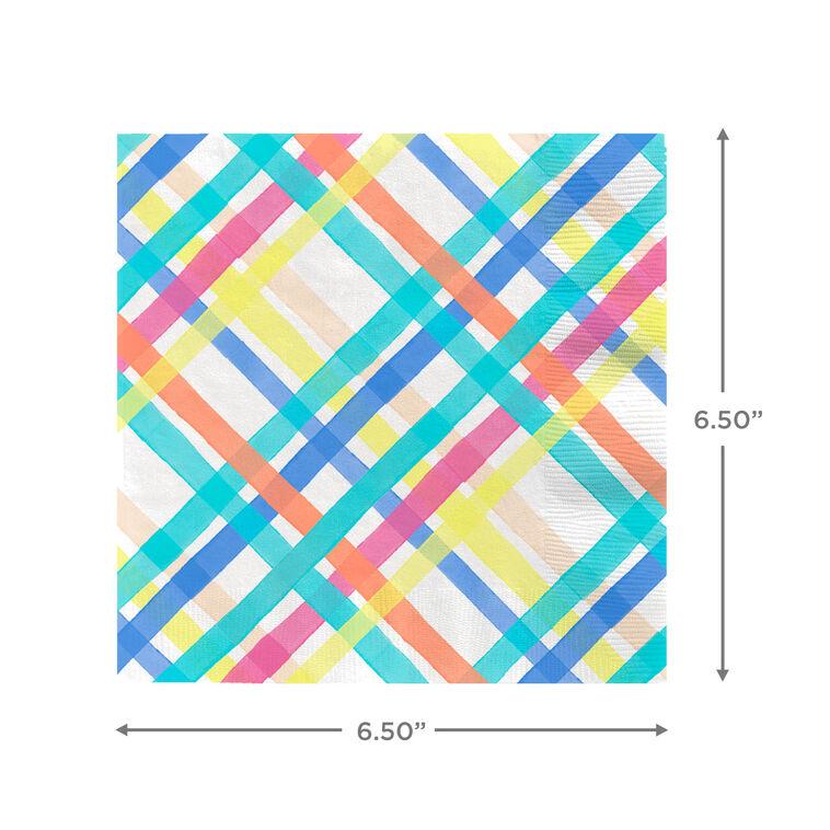 Hallmark Bright Pastel Plaid Dinner Napkins Set Of 16