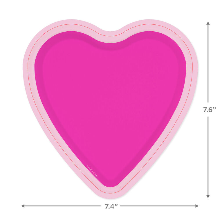 Hallmark Bright Pink Heart-Shaped Dessert Plates Set Of 8