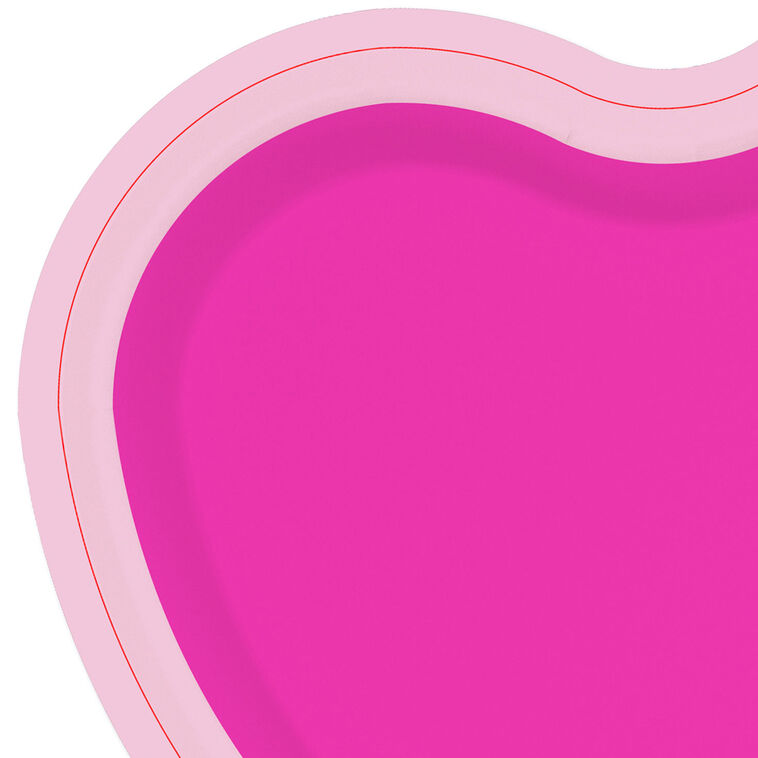 Hallmark Bright Pink Heart-Shaped Dessert Plates Set Of 8