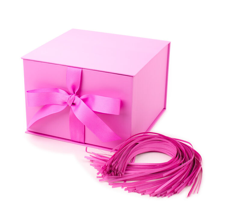 hallmark Bubblegum Pink 5x7 Large Gift Box With Shredded Paper Filler
