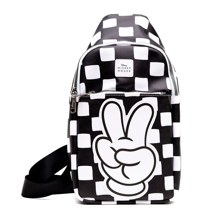 hallmark Buckle-Down Disney Mickey Mouse Peace Sign Crossbody Sling Bag