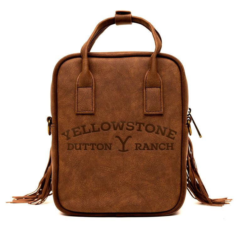 Hallmark Buckle-Down Yellowstone Dutton Ranch Faux Cowhide Crossbody Bag