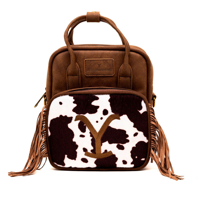 hallmark Buckle-Down Yellowstone Dutton Ranch Faux Cowhide Crossbody Bag