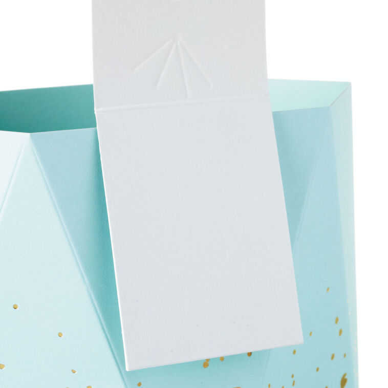 Hallmark Build-a-Bouquet Celebrate Turquoise Blue Pop-Up Paper Vase With Mini Card