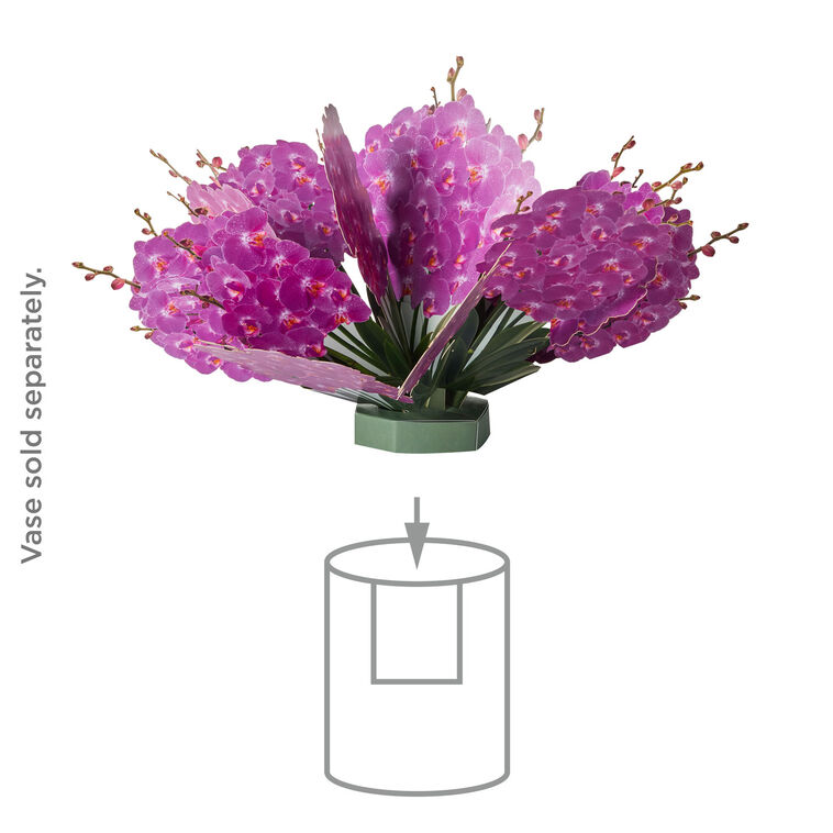 Hallmark Build-a-Bouquet Fuchsia Orchids Pop-Up Paper Flowers