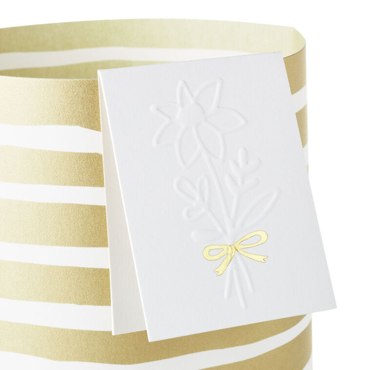 Hallmark Build-a-Bouquet Gold Stripes Pop-Up Paper Vase With Mini Card