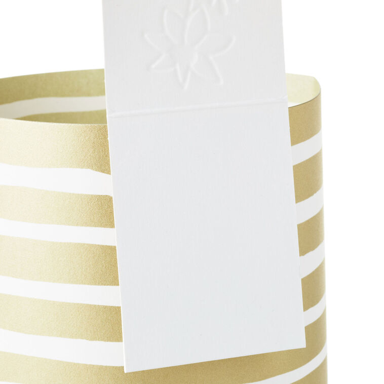 Hallmark Build-a-Bouquet Gold Stripes Pop-Up Paper Vase With Mini Card