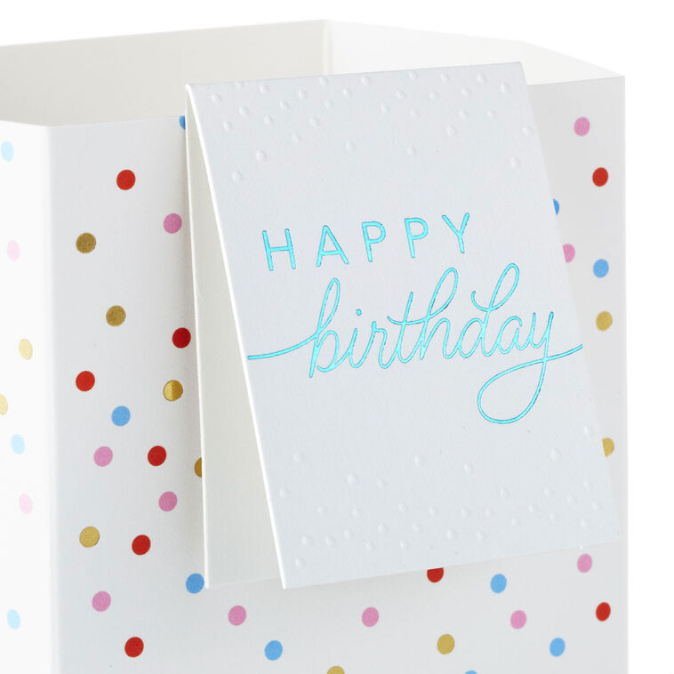 Hallmark Build-a-Bouquet Happy Birthday Confetti Pop-Up Paper Vase With Mini Card