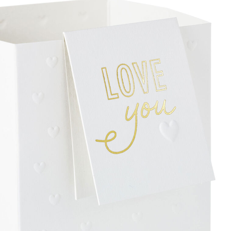Hallmark Build-a-Bouquet Love You White Hearts Pop-Up Paper Vase With Mini Card