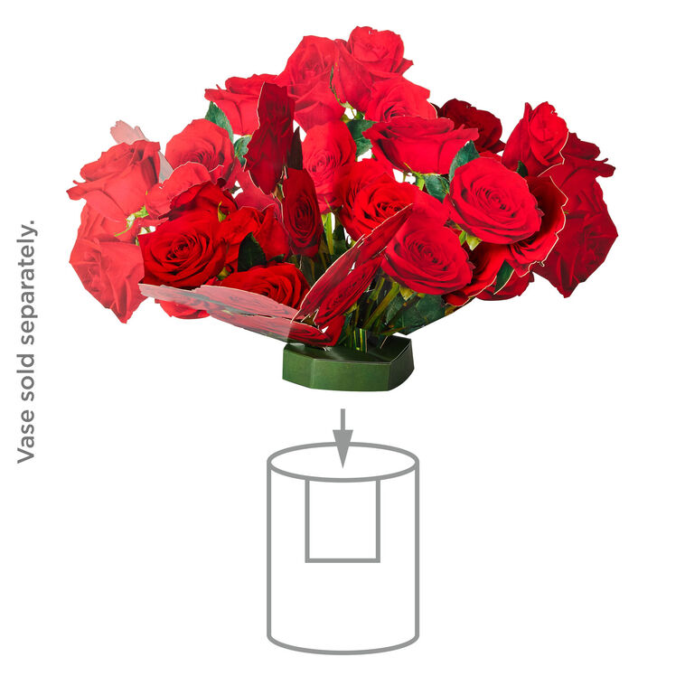 Hallmark Build-a-Bouquet Red Roses Pop-Up Paper Flowers
