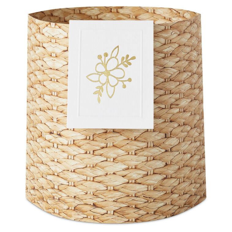 hallmark Build-a-Bouquet Woven Basket Pop-Up Paper Vase With Mini Card