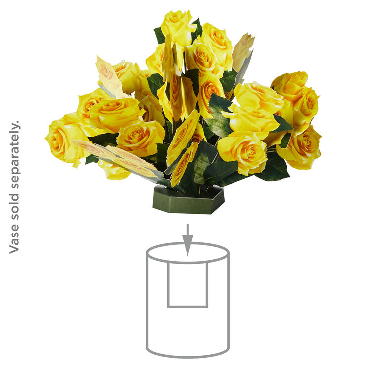 Hallmark Build-a-Bouquet Yellow Roses Pop-Up Paper Flowers