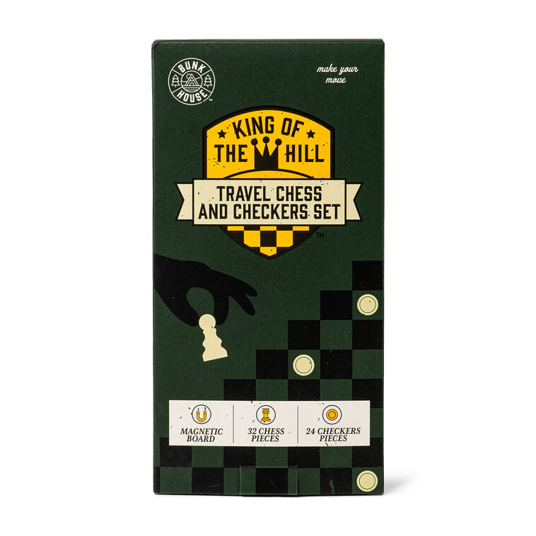 Hallmark Bunk House King Of The Hill Magnetic Travel Chess And Checkers Set