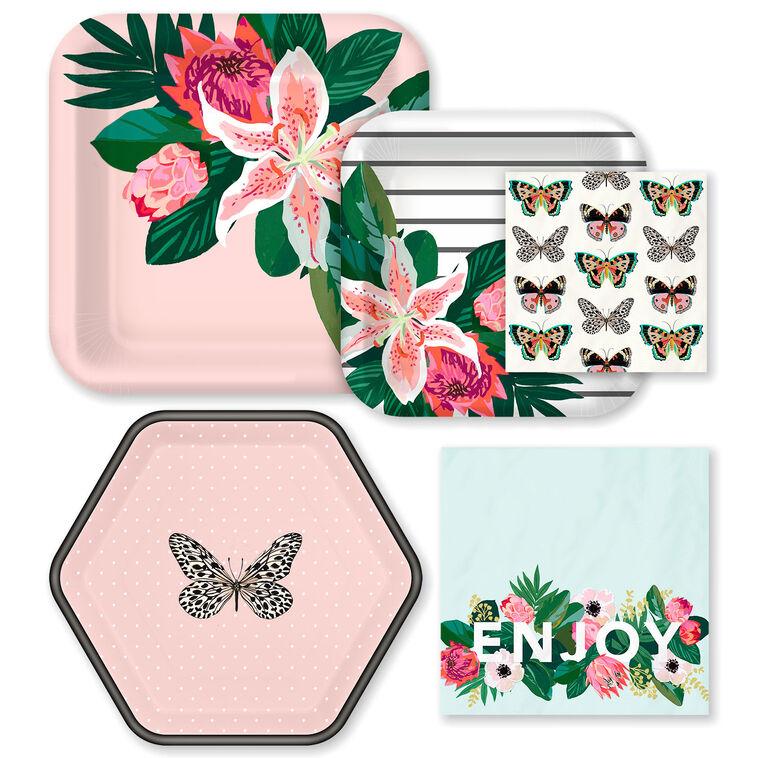 hallmark Butterflies and Blooms Party Essentials Set