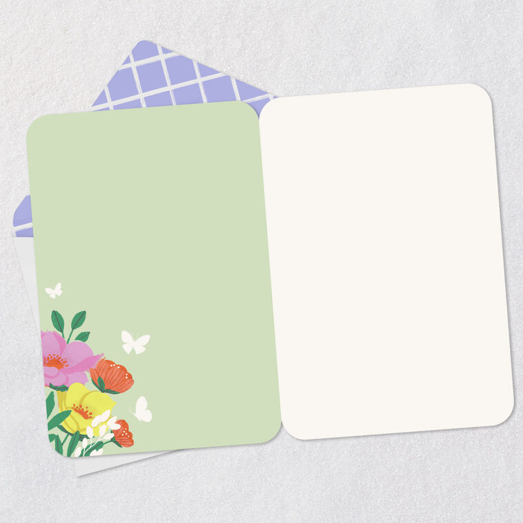 Hallmark Butterflies And Flowers In Vase Blank Card