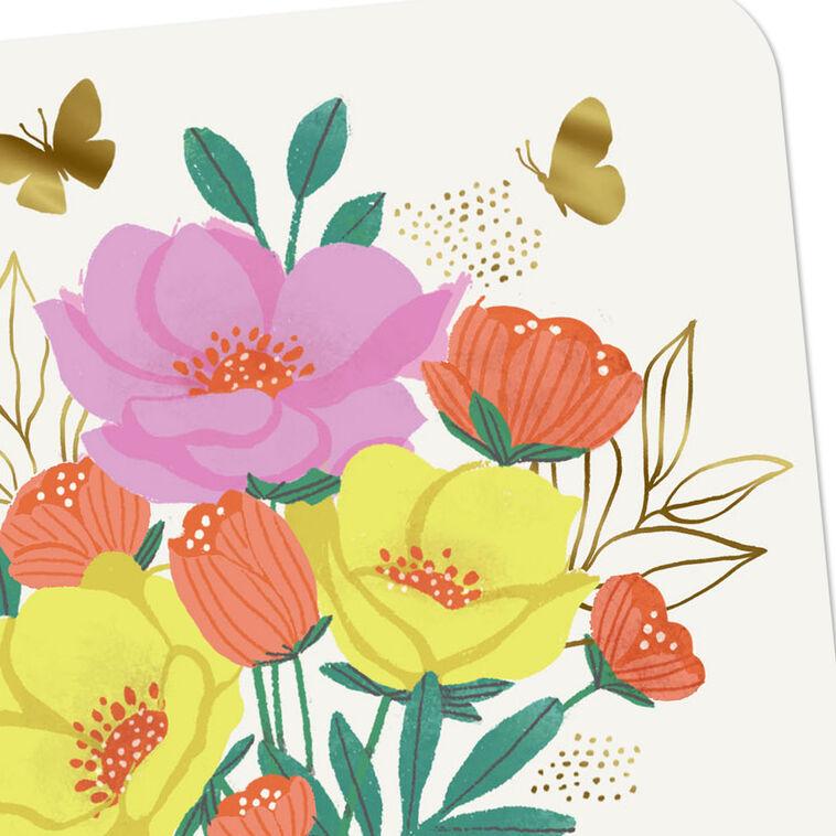 Hallmark Butterflies And Flowers In Vase Blank Card