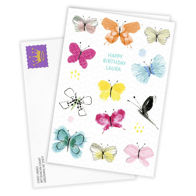 Hallmark Butterflies And Happiness Custom Birthday Card