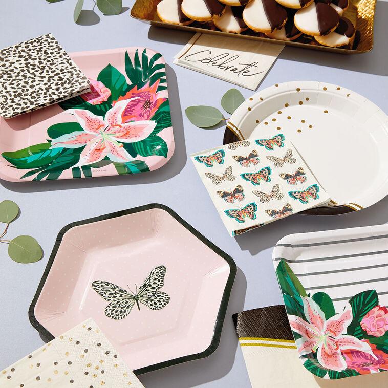 Hallmark Butterflies On White Cocktail Napkins Set Of 16