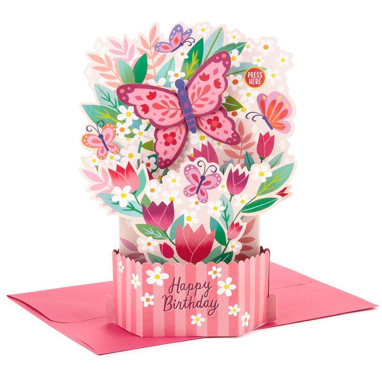 hallmark Butterfly Bouquet Musical 3D Pop-Up Birthday Card With Motion