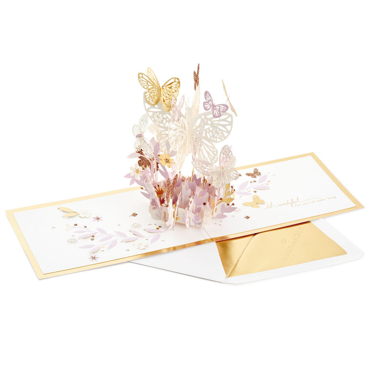 Hallmark Butterfly Bouquet Thankful For You 3D Pop-Up Thinking Of You Card