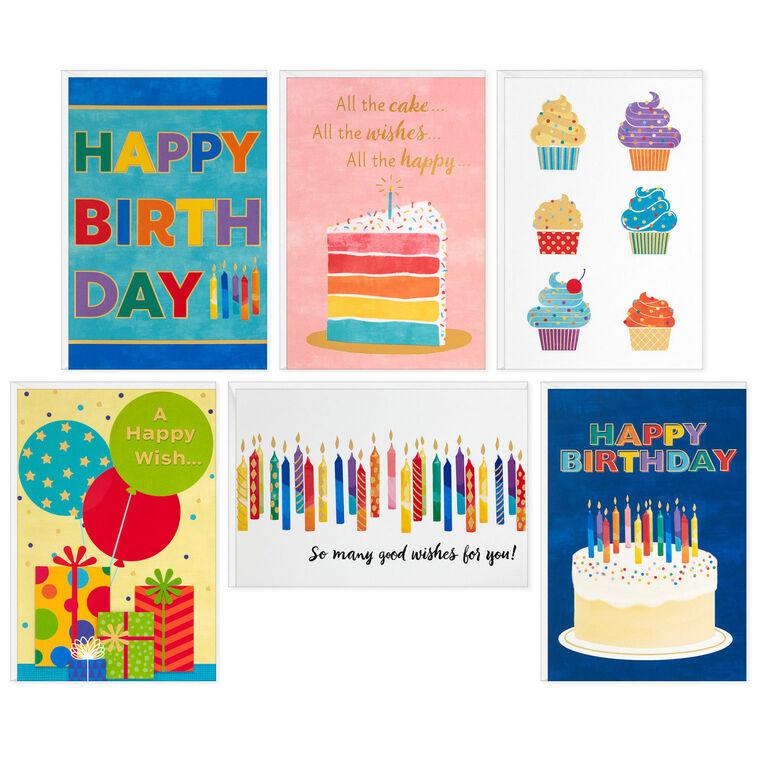 Hallmark Cake And Candles Boxed Assorted Birthday Cards Pack Of 72