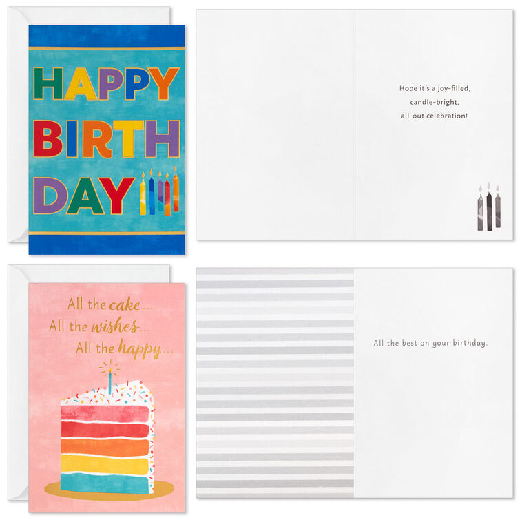 Hallmark Cake And Candles Boxed Assorted Birthday Cards Pack Of 72