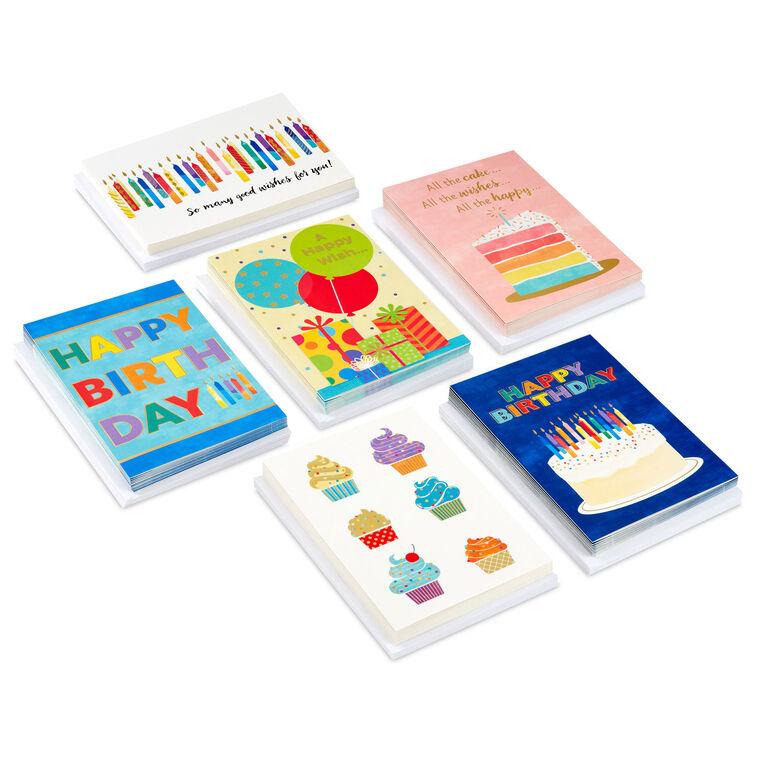hallmark Cake and Candles Boxed Assorted Birthday Cards Pack of 72