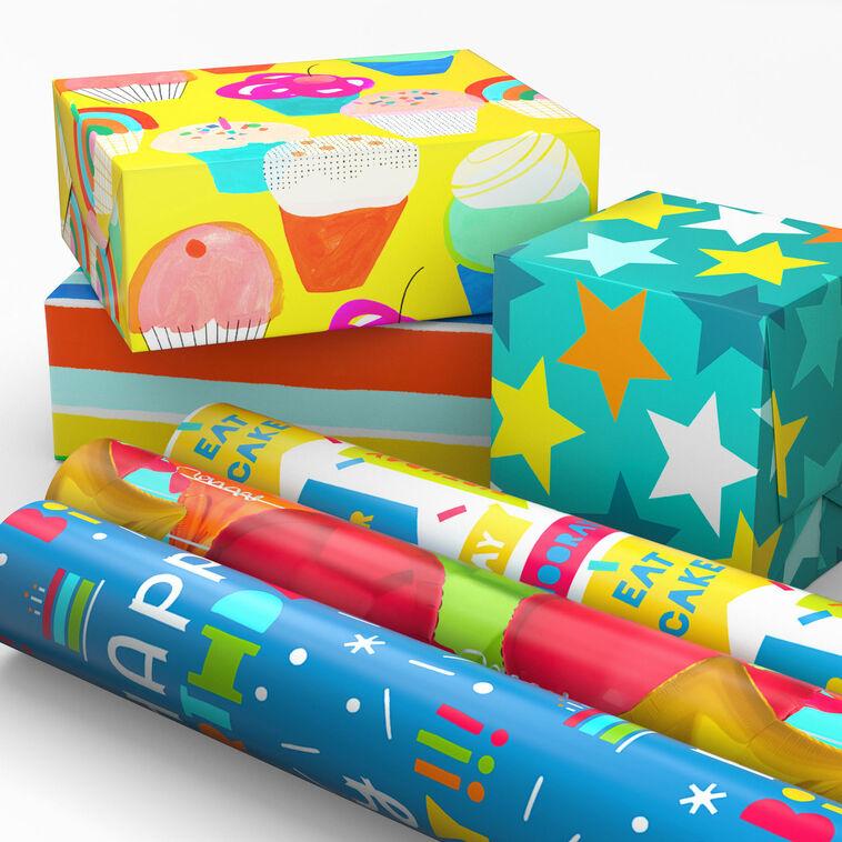 Hallmark Cake Break 6-Pack Wrapping Paper Assortment 180 Sq. Ft